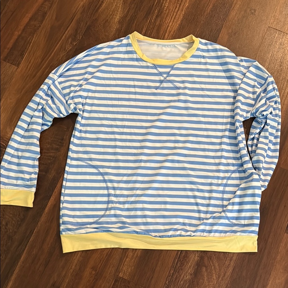Striped Blue and Yellow Women's Top